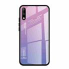 For Huawei Enjoy 10 Gradient Color Glass Case(Light Purple) - 1