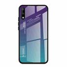 For Huawei Enjoy 10 Gradient Color Glass Case(Purple) - 1