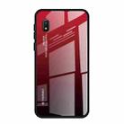 For Galaxy A10e Gradient Color Glass Case(Red) - 1