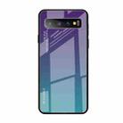 For Galaxy S10 5G Gradient Color Glass Case(Sky Blue) - 1
