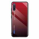 For Xiaomi Mi CC9e Gradient Color Glass Case(Red) - 1