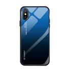 For iPhone X / XS Gradient Color Glass Case(Blue) - 1