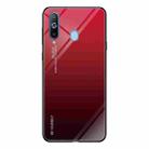 For Galaxy A8s Gradient Color Glass Case(Red) - 1