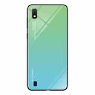 For Galaxy A10 Gradient Color Glass Case(Sky Blue) - 1