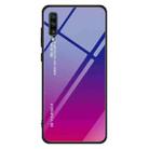 For Galaxy A70 Gradient Color Glass Case(Red Blue) - 1