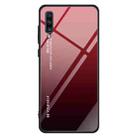 For Galaxy A70 Gradient Color Glass Case(Red) - 1