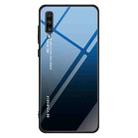 For Galaxy A70 Gradient Color Glass Case(Blue) - 1