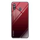 For Galaxy M30 Gradient Color Glass Case(Red) - 1