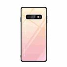 For Galaxy S10 Gradient Color Glass Case(Yellow) - 1