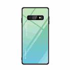 For Galaxy S10 Gradient Color Glass Case(Sky Blue) - 1