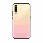 For Xiaomi Mi 9 Gradient Color Glass Case(Yellow) - 1