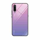 For Xiaomi Mi 9 Gradient Color Glass Case(Light Purple) - 1