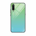 For Xiaomi Mi 9 Gradient Color Glass Case(Sky Blue) - 1