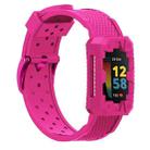 For Fitbit Charge 5 Silicone Integrated Strap Watch Band(Rose Red) - 1