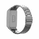 For OPPO Watch Free NFC Stainless Steel Three-bead Watch Band(Grey) - 1