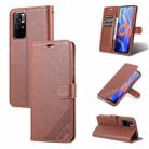 For Xiaomi Redmi Note 11 / Poco M4 Pro 5G AZNS Sheepskin Texture Horizontal Flip Leather Phone Case with Holder & Card Slots & Wallet(Brown) - 1