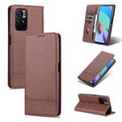 For Xiaomi Redmi Note 11 AZNS Magnetic Calf Texture Horizontal Flip Leather Phone Case with Card Slots & Holder & Wallet(Dark Brown) - 1