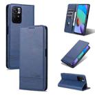 For Xiaomi Redmi Note 11 AZNS Magnetic Calf Texture Horizontal Flip Leather Phone Case with Card Slots & Holder & Wallet(Dark Blue) - 1