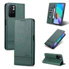 For Xiaomi Redmi Note 11 AZNS Magnetic Calf Texture Horizontal Flip Leather Phone Case with Card Slots & Holder & Wallet(Dark Green) - 1