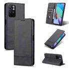 For Xiaomi Redmi Note 11 AZNS Magnetic Calf Texture Horizontal Flip Leather Phone Case with Card Slots & Holder & Wallet(Black) - 1