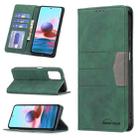 For Xiaomi Redmi Note 10 4G / 10S Magnetic Splicing Leather Phone Case(Green) - 1
