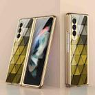 For Samsung Galaxy Z Fold3 5G GKK Electroplating Tempered Glass Painted Phone Case(Diamond Yellow) - 1
