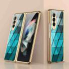 For Samsung Galaxy Z Fold3 5G GKK Electroplating Tempered Glass Painted Phone Case(Diamond Blue) - 1