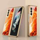 For Samsung Galaxy Z Fold3 5G GKK Electroplating Tempered Glass Painted Phone Case(Agate Red) - 1