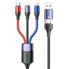 USAMS US-SJ549 U71 USB + Type-C / USB-C to 8 Pin + Type-C / USB-C + Micro USB Aluminum Alloy Charging Data Cable, Length: 1.2m - 1