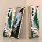 For Samsung Galaxy Z Fold3 5G GKK Marble Pattern Electroplating Tempered Glass Phone Case(Marble 04) - 1