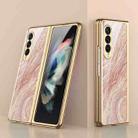 For Samsung Galaxy Z Fold3 5G GKK Marble Pattern Electroplating Tempered Glass Phone Case(Marble 06) - 1