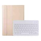 A08 Ultra-thin Bluetooth Keyboard Leather Case For Samsung Galaxy Tab A8 2021 SM-X205 / SM-X200(Gold) - 1