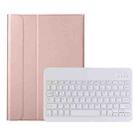 A08 Ultra-thin Bluetooth Keyboard Leather Case For Samsung Galaxy Tab A8 2021 SM-X205 / SM-X200(Rose Gold) - 1