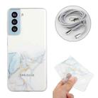 For Samsung Galaxy S22 5G Hollow Marble Pattern TPU Shockproof Phone Case with Neck Strap Rope(Grey) - 1