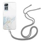 For Xiaomi Redmi Note 11 Pro Global Hollow Marble Pattern TPU Shockproof Phone Case with Neck Strap Rope(Grey) - 1