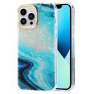 For iPhone 13 Electroplating Shell Texture Marble Phone Case(Blue B3) - 1