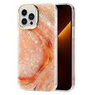 For iPhone 13 Electroplating Shell Texture Marble Phone Case(Orange B5) - 1