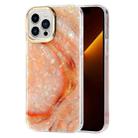 For iPhone 13 Pro Electroplating Shell Texture Marble Phone Case (Orange B5) - 1