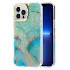 For iPhone 13 Pro Max Electroplating Shell Texture Marble Phone Case (Green B1) - 1