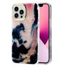 For iPhone 13 Pro Max Electroplating Shell Texture Marble Phone Case (White Black B4) - 1