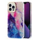 For iPhone 13 Pro Max Electroplating Shell Texture Marble Phone Case (Blue Purple B8) - 1