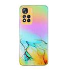 For Xiaomi Redmi Note 11 Pro Laser Marble Pattern Clear TPU Protective Phone Case(Yellow) - 1