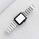 Ceramic One-bead Steel Strap Watch Band For Apple Watch Series 8&7 41mm / SE 2&6&SE&5&4 40mm / 3&2&1 38mm(White Silver) - 1