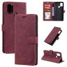 For Samsung Galaxy A21s Skin Feel Anti-theft Brush Horizontal Flip Leather Phone Case(Red) - 1