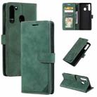 For Samsung Galaxy A21 Skin Feel Anti-theft Brush Horizontal Flip Leather Phone Case(Green) - 1