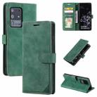 For Samsung Galaxy S20 Ultra Skin Feel Anti-theft Brush Horizontal Flip Leather Phone Case(Green) - 1