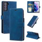 For Samsung Galaxy S21+ 5G Skin Feel Anti-theft Brush Horizontal Flip Leather Phone Case(Blue) - 1