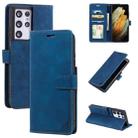 For Samsung Galaxy S21 Ultra 5G Skin Feel Anti-theft Brush Horizontal Flip Leather Phone Case(Blue) - 1