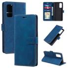 For Samsung Galaxy S20 FE Skin Feel Anti-theft Brush Horizontal Flip Leather Phone Case(Blue) - 1