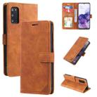 For Samsung Galaxy S20 Skin Feel Anti-theft Brush Horizontal Flip Leather Phone Case(Brown) - 1